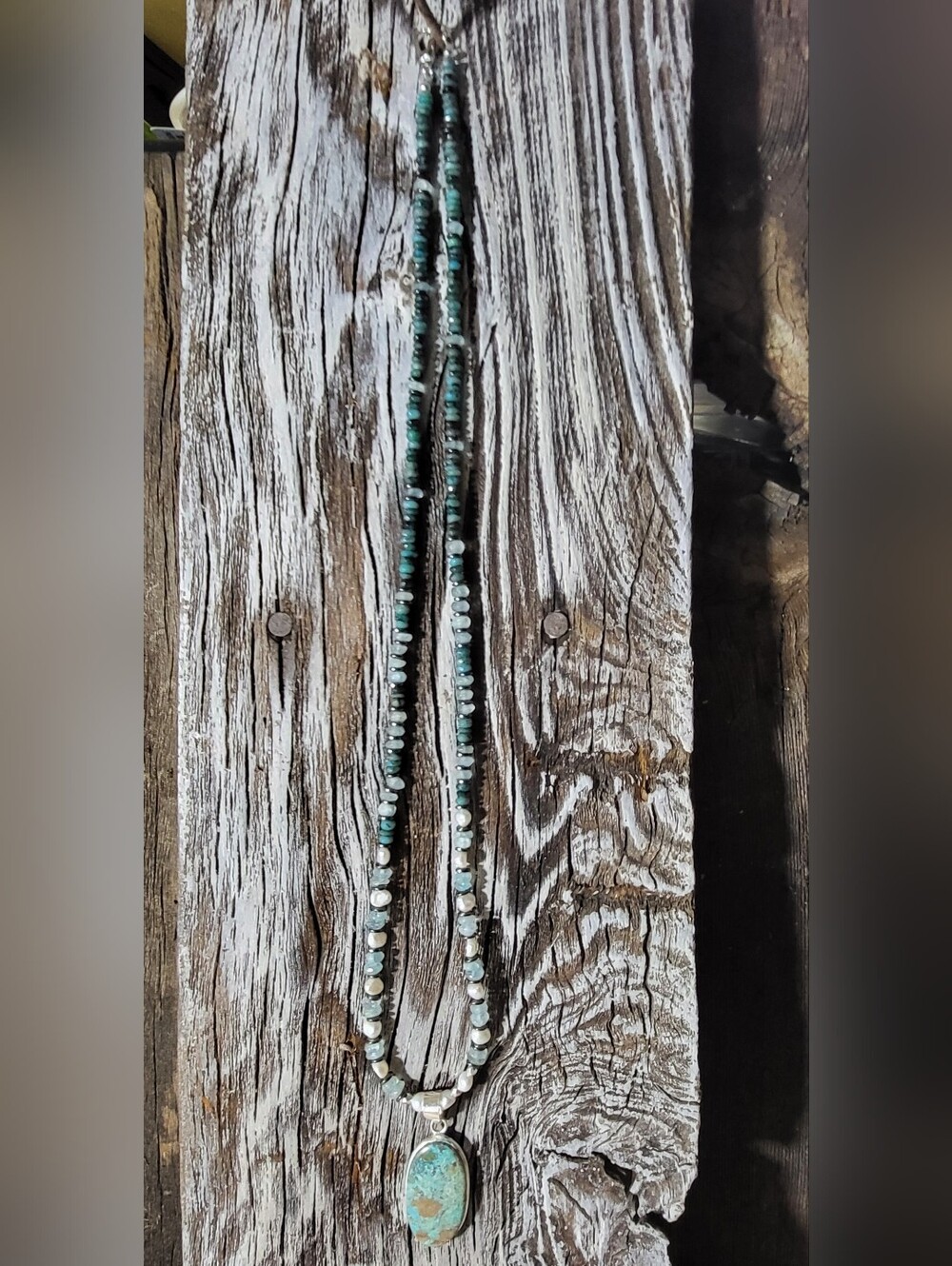 Handcrafted 23.5in  Necklace Using Genuine Semi Precious Beads & 925 Sterling
